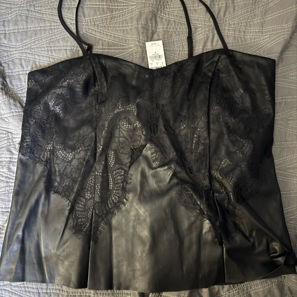 Express Black Lace/Leather top